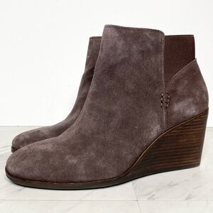 New! Lucky Brand Zorlina Brown Wedge Heel Bootie 10M